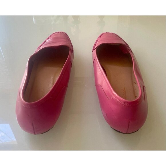 Pink Leather Loafers, Size 9.5, Real Leather Flats by Bellicci, Barbiecore Shoes - Picture 6 of 9